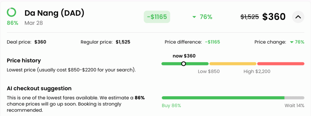price alerts - when to buy a flight