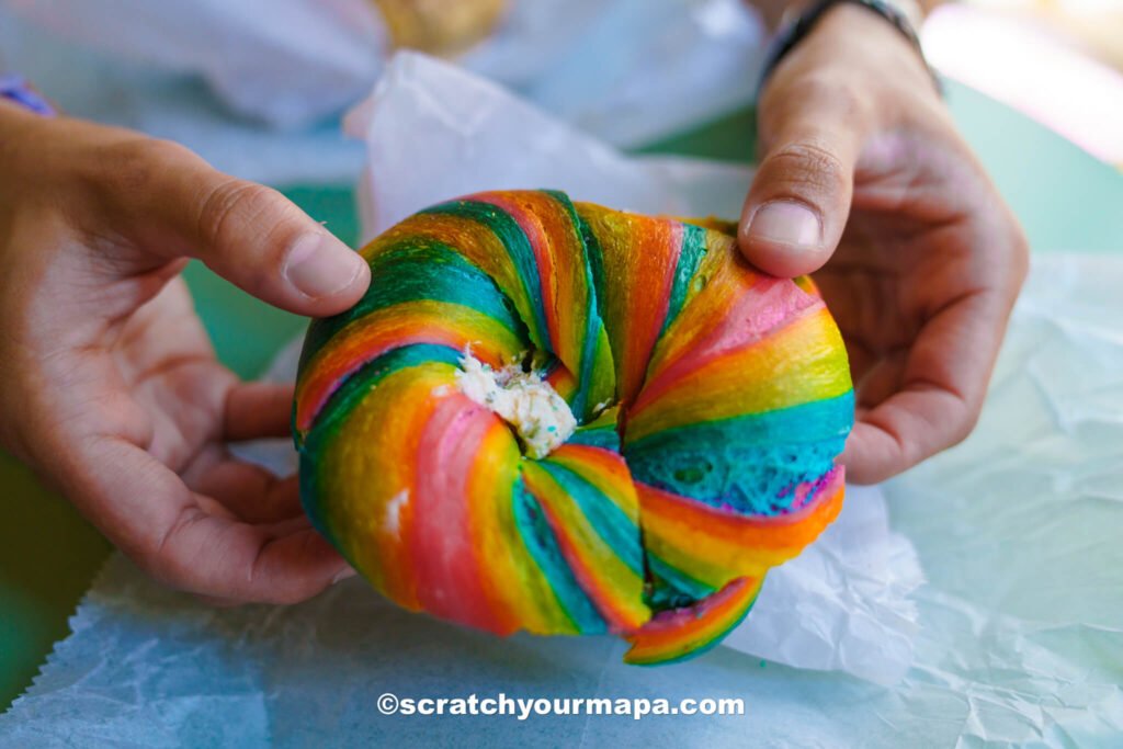 rainbow bagels - things to do in NYC in spring