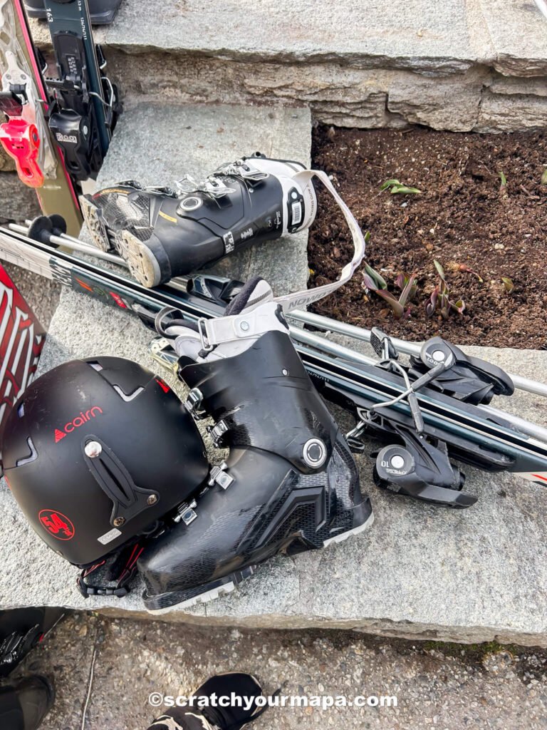 equipment for skiing in Chamonix