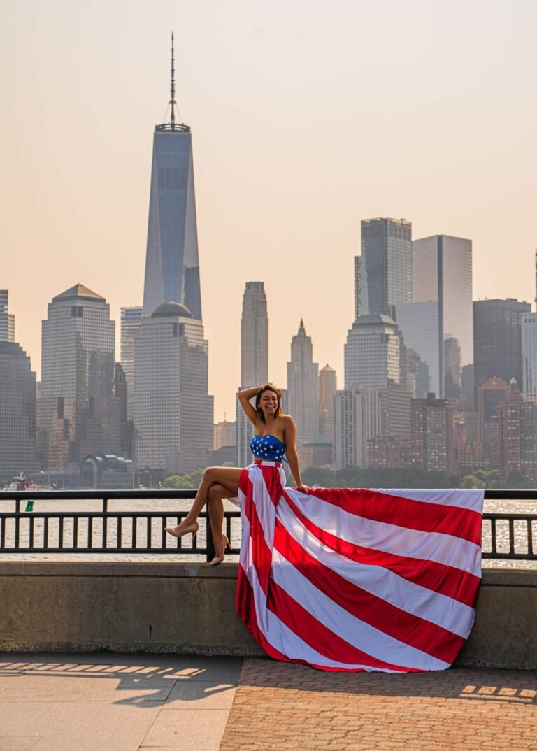Liberty State Park flying dress photoshoot - things to do in NYC in Spring