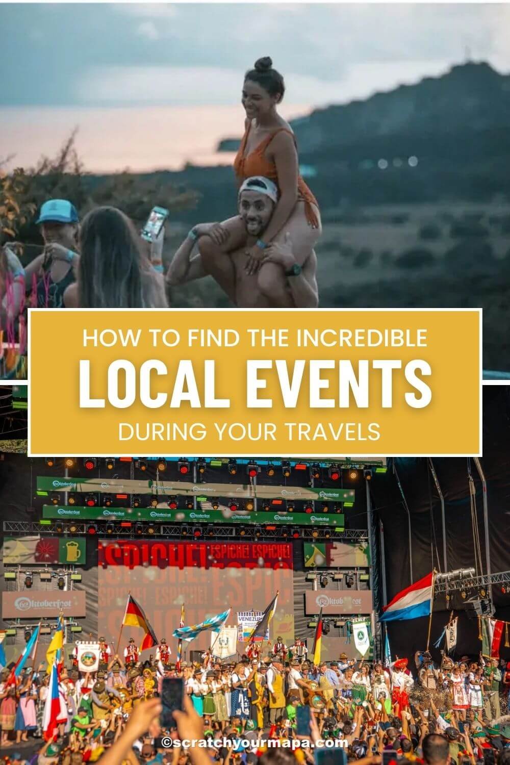 How to find local events while traveling pin