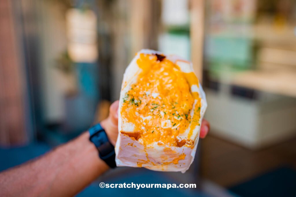 egg sandwich from Dekasan in Osaka