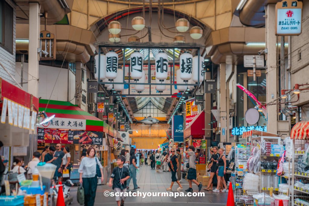 Kuromon market in Osaka