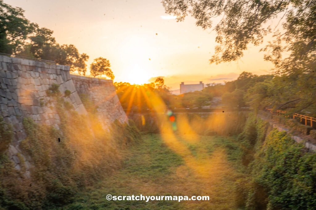 sunrise at Osaka Castle - things to do in Osaka