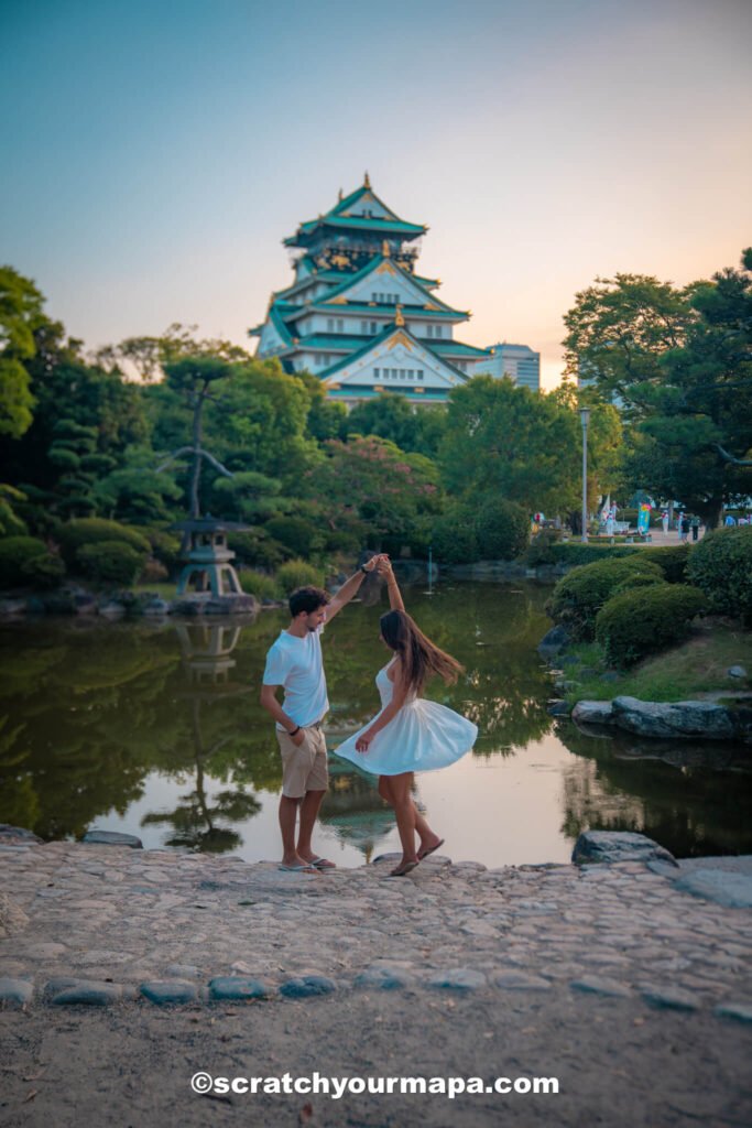 sunrise at Osaka Castle