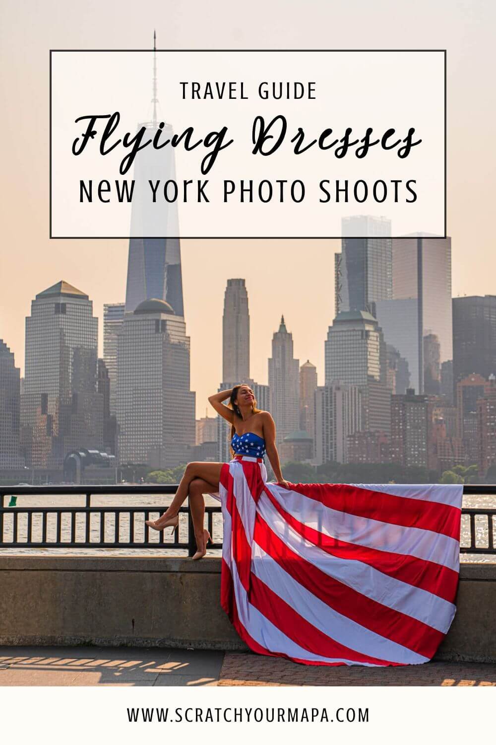 flying dress photoshoot in NYC pin