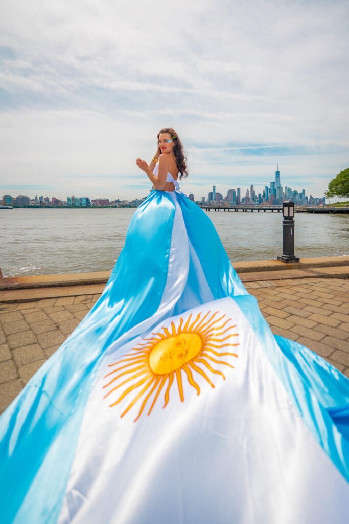 World Cup Flying Dress Photoshoots in NYC - Argentina