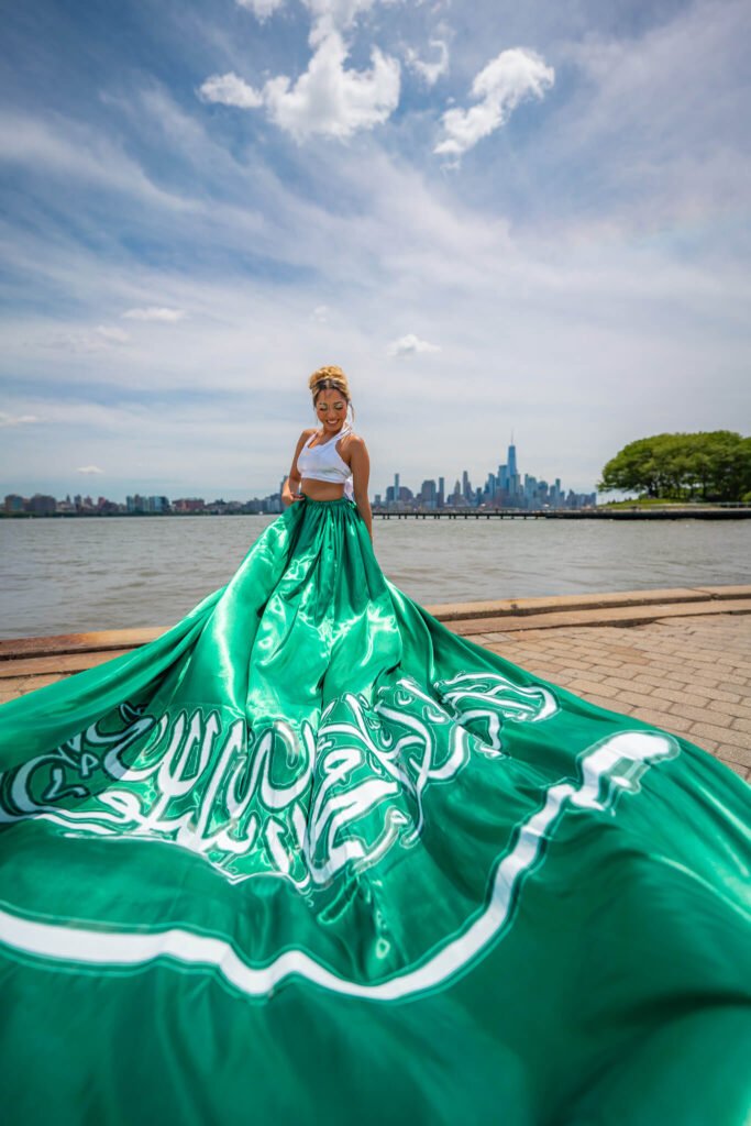World Cup Flying Dress Photoshoots in NYC - Saudi Arabia