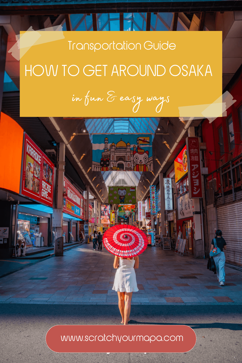 Getting Around Osaka travel guide pin