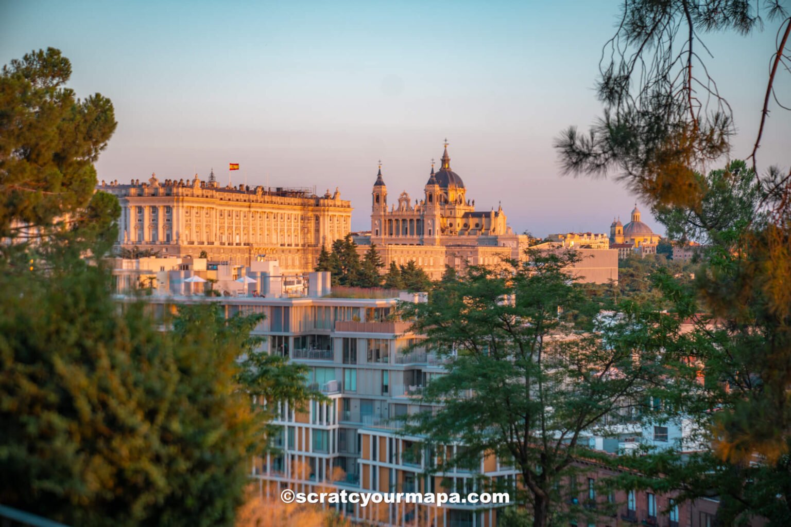 view from Templo de Debod in Madrid