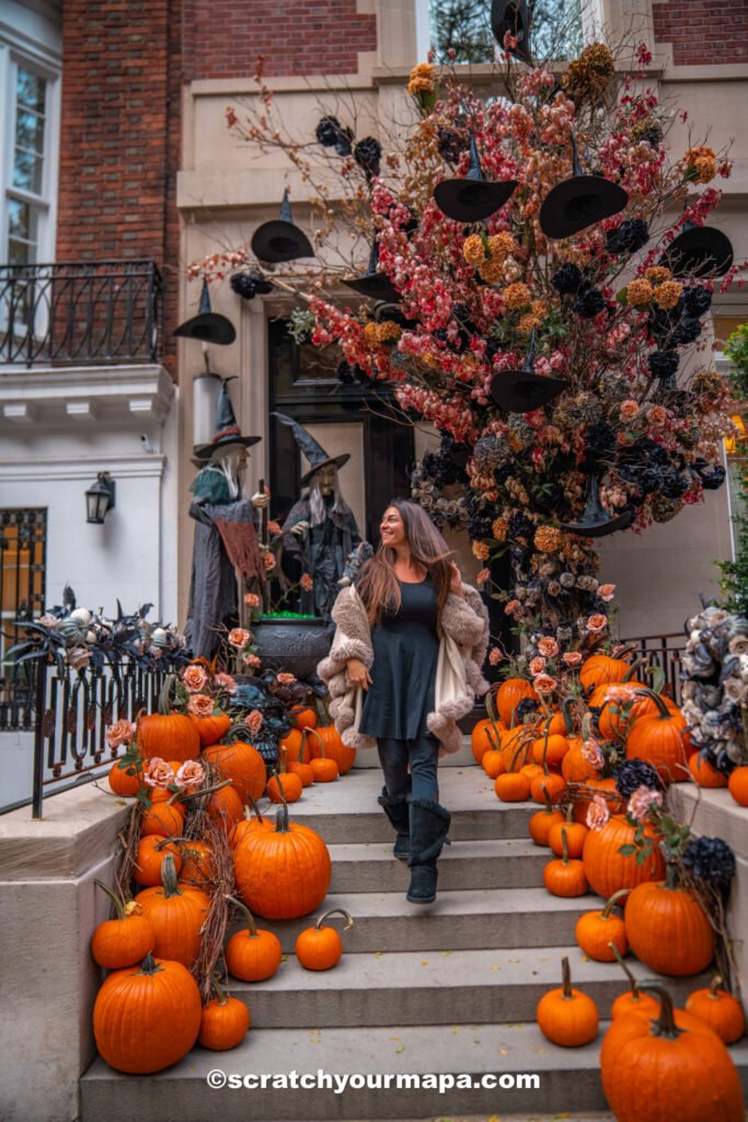 homes decorated for Halloween in New York City