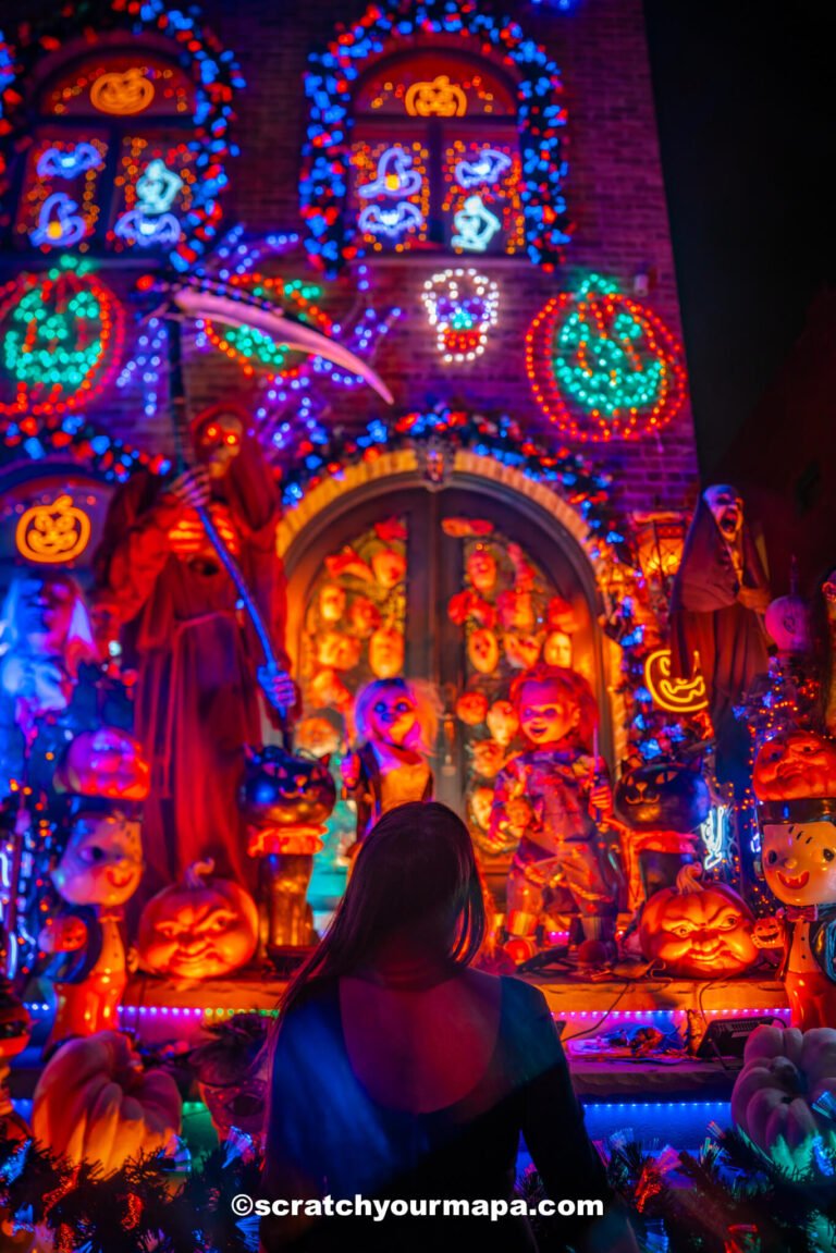 decorations for Halloween in New York's Dyker Heights