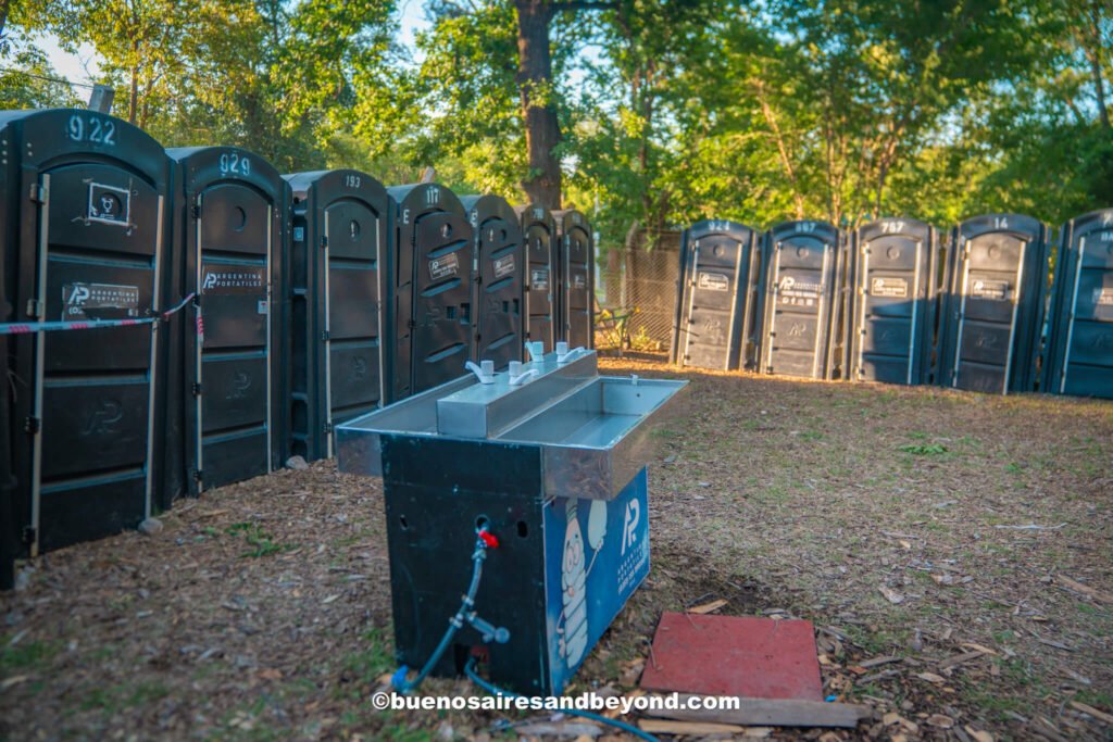 bathrooms at Oktoberfest in Villa General Belgrano