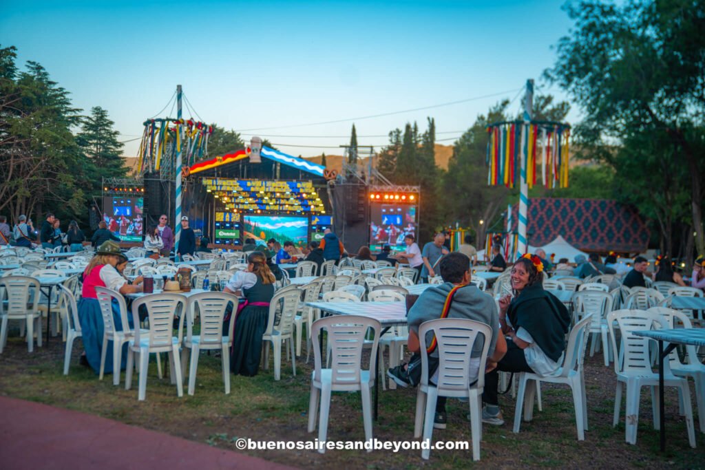 seating at Oktoberfest in Villa General Belgrano
