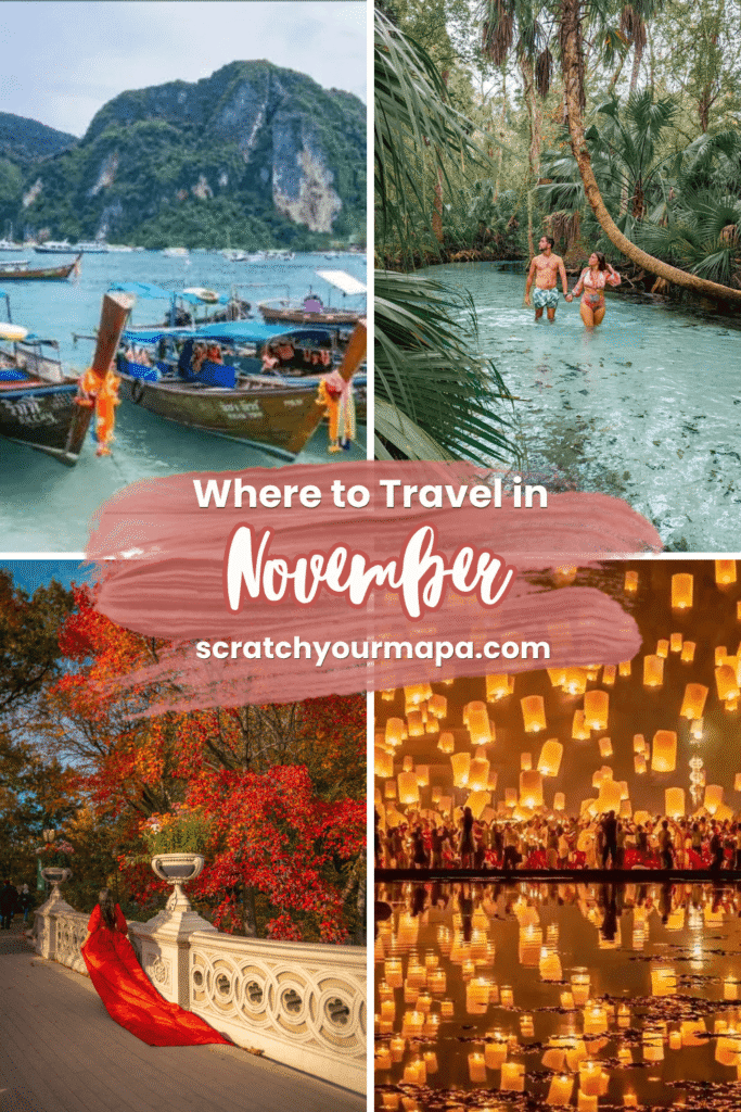 The best places to travel in November pin