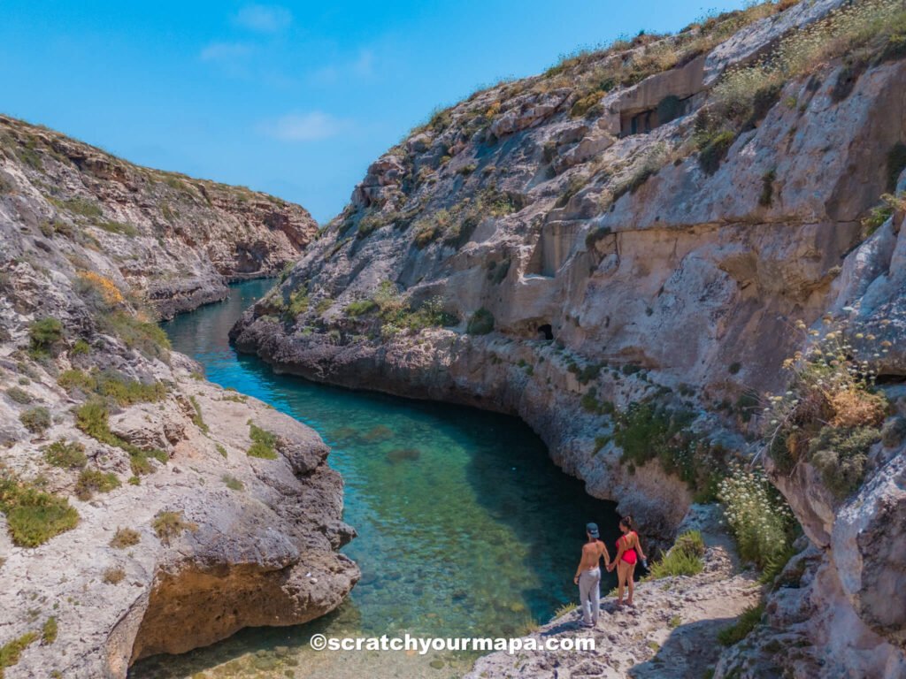 Wied il-Ghasri on the island of Gozo in Malta