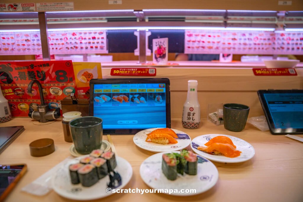 conveyor belt sushi in Tokyo