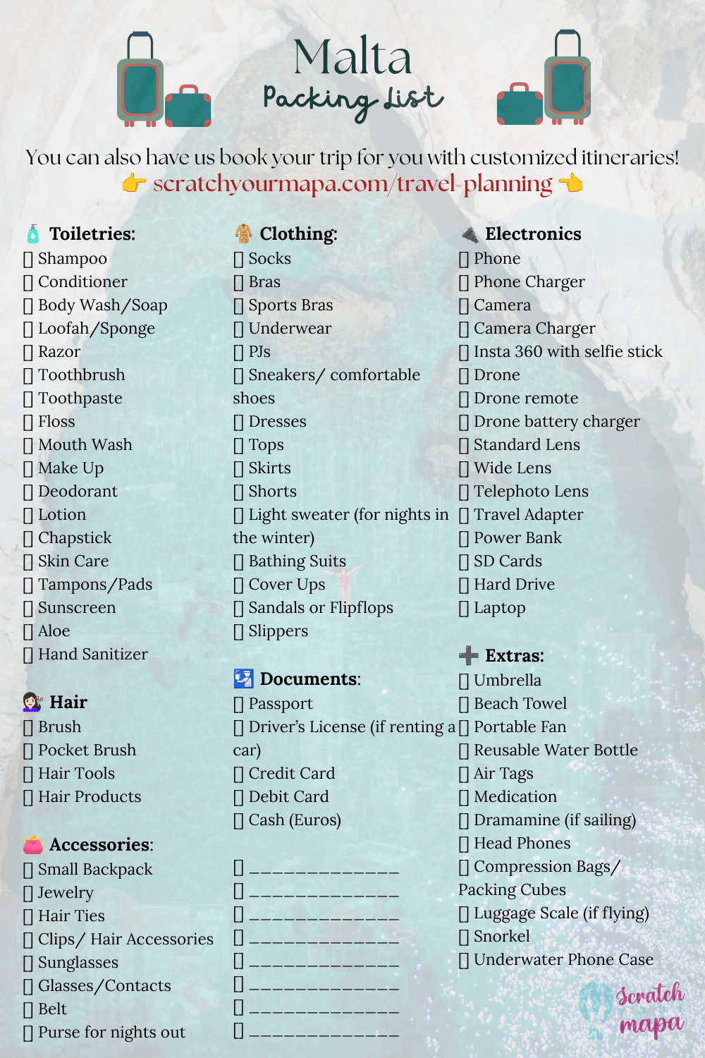 Malta packing list