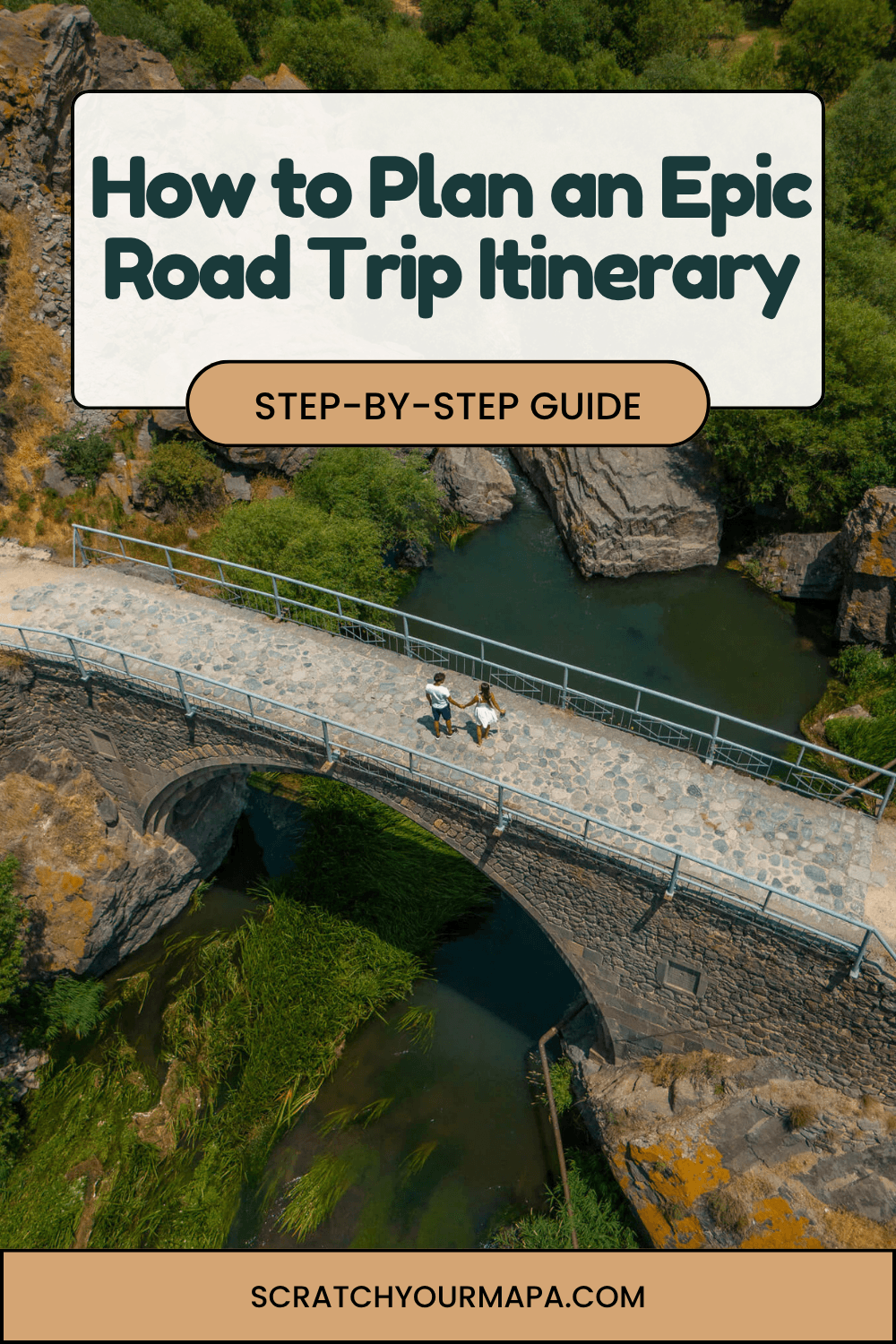 Road trip itinerary pins