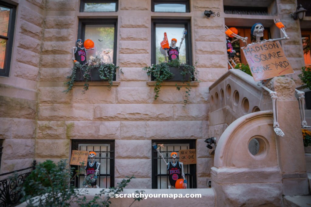 Upper West side Halloween Knicks decorations