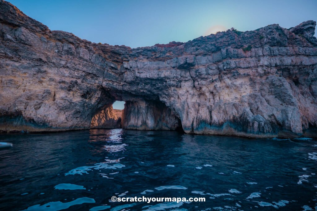 boat ride to the island of Comino