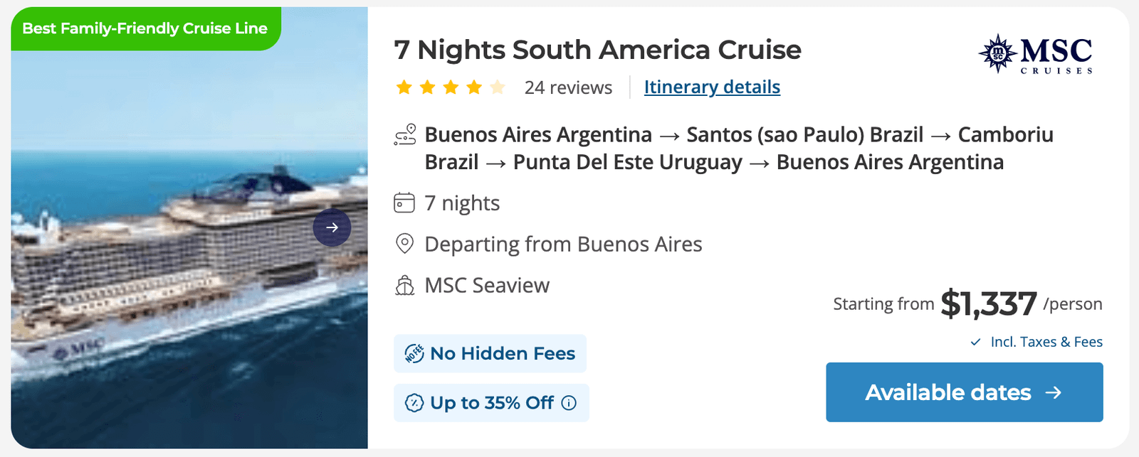 cruises to Uruguay