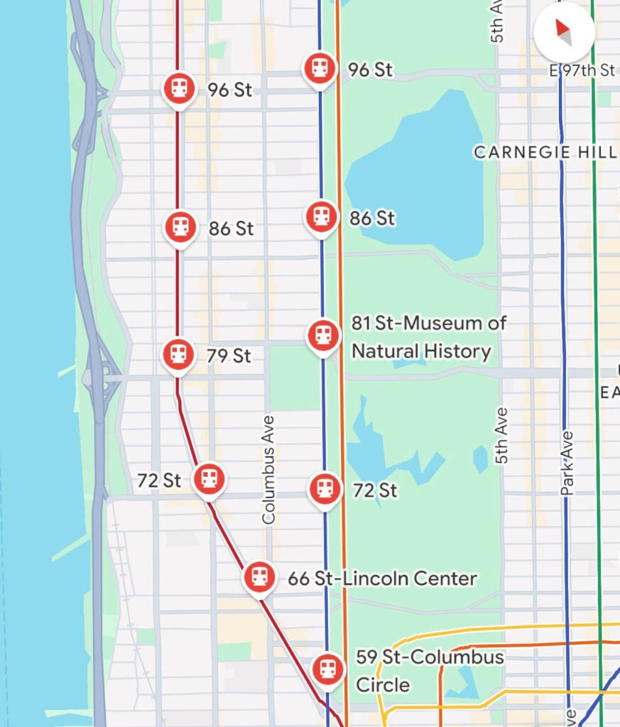 map of subways in the Upper West Side